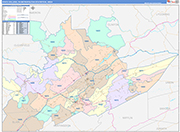 State College Metro Area Wall Map Color Cast Style